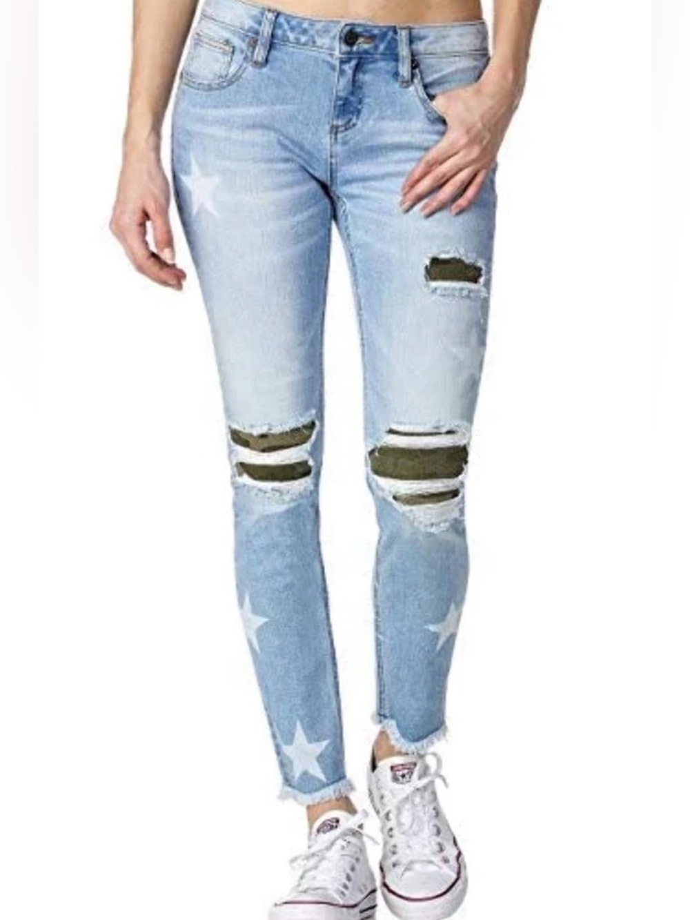 Miss Me Women's Indigo Star Ankle Skinny Women's Denim Jeans 28 New